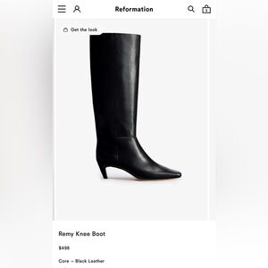 Reformation Black Heeled Knee Boots